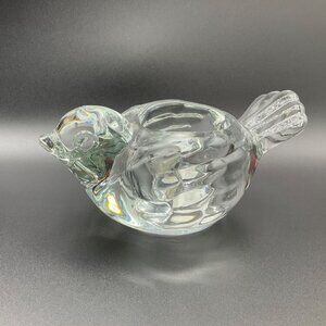 Vintage Clear Glass Bird Figurine Candle Holder Votive Tea Light Paperweight